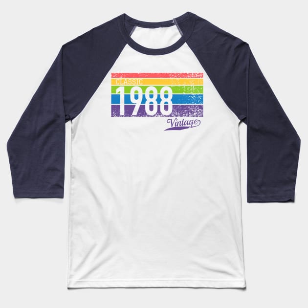 Classic 1988 Vintage - Perfect Birthday Gift Baseball T-Shirt by thejamestaylor